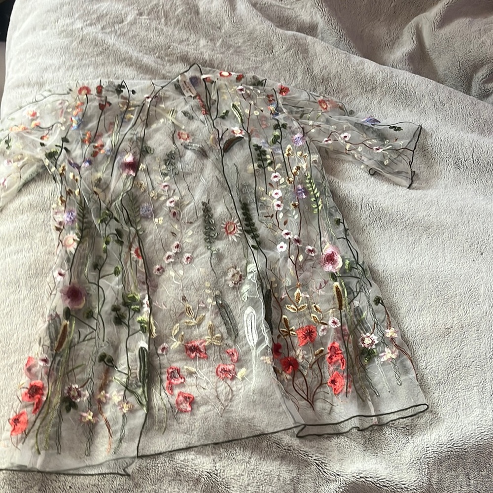 Flower lace cover up